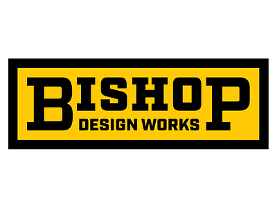Bishop Design Works logo branding chunky classic design industrial logo slabserif solid typography