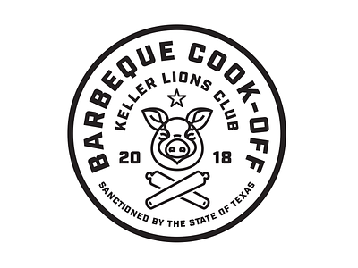 Keller Lions Club - BBQ Cook-Off design illustration lock up logo seal