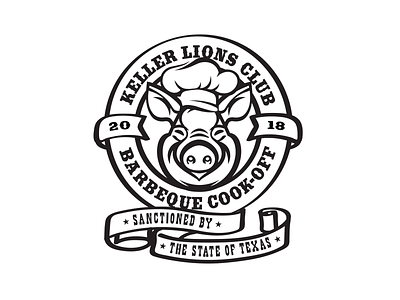 Keller Lions Club - BBQ Cook-Off design illustration logo western
