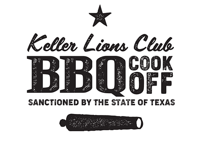 Keller Lions Club - BBQ Cook-Off come and take it design logo texture