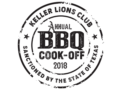Keller Lions Club - BBQ Cook-Off design distressed logo seal texture