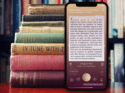 Day 55 - Personalized Audiobook app 100 days of ui app app design audiobook daily 100 daily 100 challenge daily ui design design app designapp device mockup presentation sketch ui ux challenge