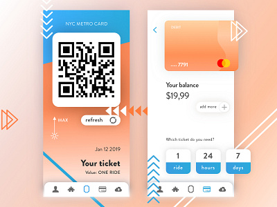 Day 59 - NYC Metro Card 100 days of ui app app design daily 100 daily 100 challenge daily ui design design app designapp device mockup metro app metro card presentation sketch ui ux challenge