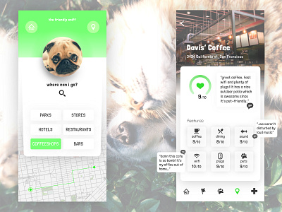 Day 65 - Pet-friendly Locations app 100 days of ui app app design daily 100 daily 100 challenge daily ui design design app designapp pet pet app pet friendly presentation sketch ui ux challenge