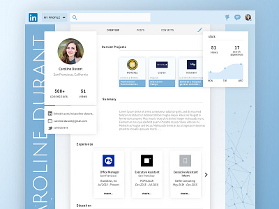 Day 70 - Linkedin redesign 100 days of ui daily 100 daily 100 challenge daily ui design linkedin linkedin website presentation profile redesign sketch ui ux ux challenge website website redesign