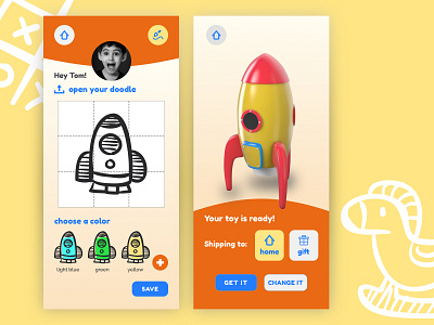 Day 86 - Kid-friendly app 100 days of ui app app design daily 100 daily 100 challenge daily ui design design app designapp kid friendly kid toy app kid toys pet app presentation sketch ui ux challenge