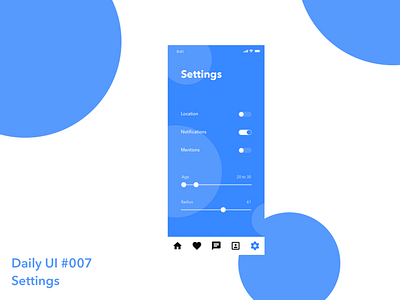 Daily UI #007 Settings 007 dailyui iphone settings