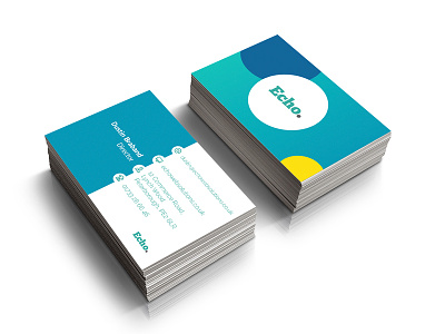 Simplicity Business Card Design for Web Design Agency branding business cards circle colour complete dot echo print design