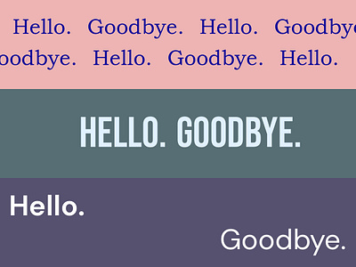 Hello. Goodbye. typography ui