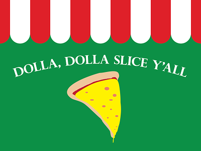 Dollar Slice design flat nyc pizza vector