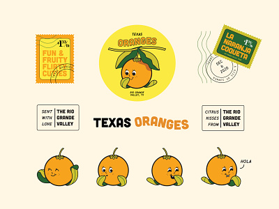 An Ode to Oranges adobe illustrator branding cartoon design digital illustration fruit illustration stickers texas vector