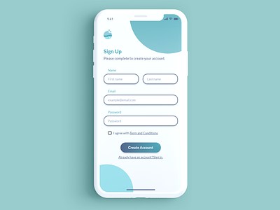 Sign Up dailyui 001 mobile sign up