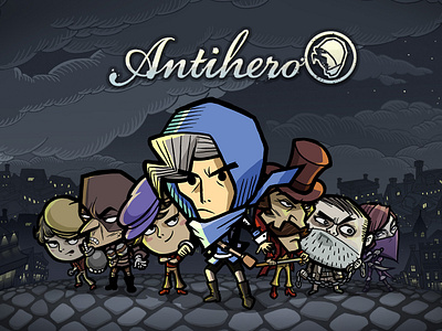 Antihero(Digital Board Game, iOS&Desktop) Title adobe illustrator adobe photoshop art direction design flat game art gameui illustration typography ui