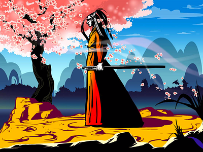 Blind Samurai concept art illustration adobe photoshop art direction concept art game art illustration