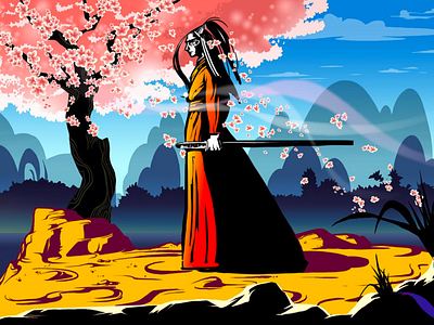 Blind Samurai concept art illustration