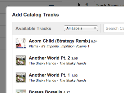 Add Catalog Tracks