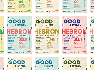 The Good Living Tour: Poster Colors bands bee color honey bee lightning bolts music nebraska poster tour typography