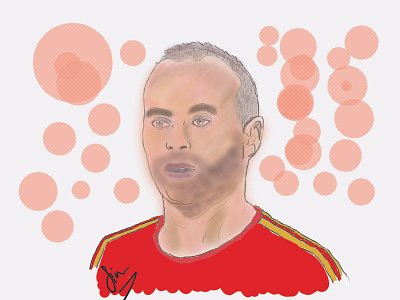 Andres Iniesta andres art football footballer illustration iniesta portrait spain