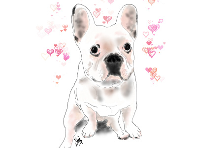 Frenchie lovin' animal art cute dog french bulldog illustration pet