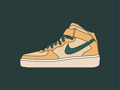 Nike Air Force 1 branding fashion icon illustration shoes sneakers trainers ui uxdesign