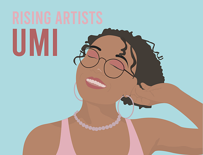 Podcast Cover: UMI celebrity design flat illustration illustrator podcast cover podcast cover art portrait portrait art portrait illustration umi vector