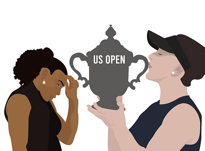 US Open bianca andreescu celebrity design illustration illustrator portrait portrait art portrait illustration serena williams tennis tennis ball tennis player us open vector vector art vector illustration