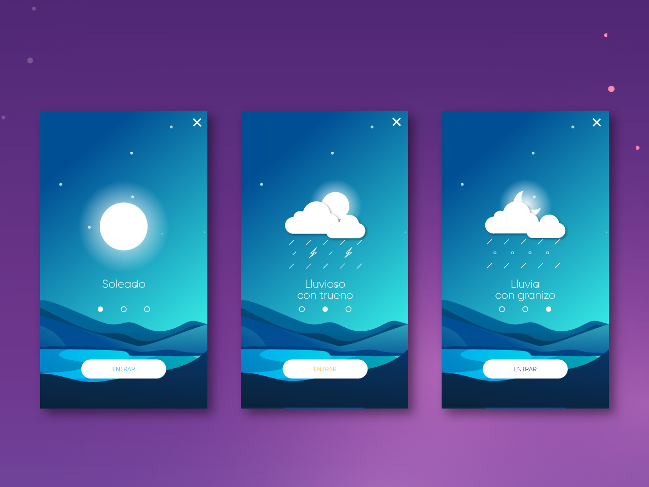 UX / UI design App Weather - Weather splash by Giomar Maestre on Dribbble
