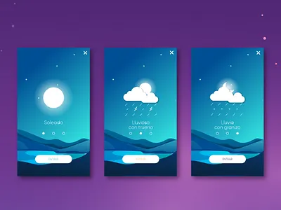 UX / UI design App Weather - Weather splash app branding design icon identity illustration ui ux vector