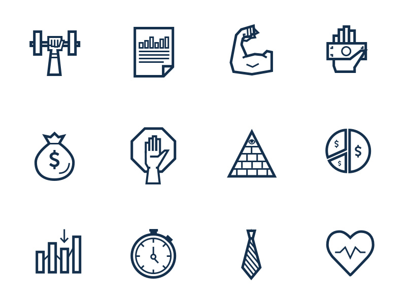 Stock Trading Icons by Luke Moderwell on Dribbble