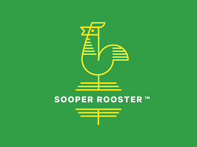 Sooper Rooster brand chicken identity logo rooster sooper thick lines
