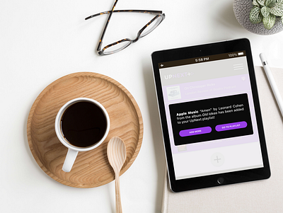 UpNext, tablet branding mobile tablet ui ux design