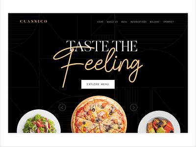 Classico Landing Page food landing page line pattern restaurant typography ui web
