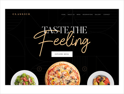Classico Landing Page food landing page line pattern restaurant typography ui web