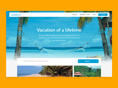 Travels&More Landing Page design typography ui web