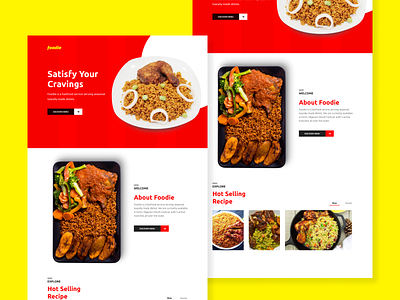 Foodie Landing Page Design illustration ui web