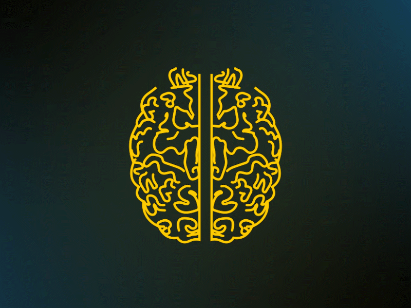 Brain work 2d 3d after effects animation app design gif gif animation icon minimal typography ui vector