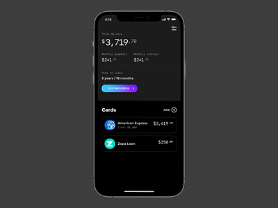 Pay down mobile wallet