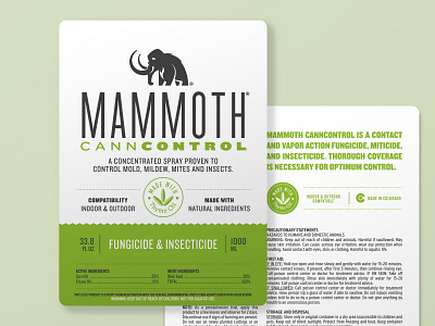 Mammoth Canncontrol Label agriculture branding cannabis branding cannabis design design label design label packaging layoutdesign