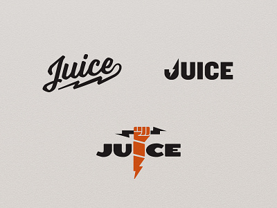 Juice logo - Work in Progress branding charger electric juice lightening bolt logo