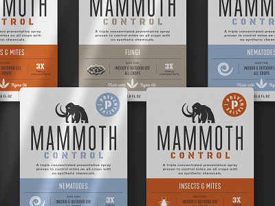 Mammoth Biocontrol Label (Option 1) agriculture cannabis branding cannabis design design label design label packaging layoutdesign product label design