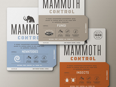 Mammoth Biocontrol Label (Option 2) agriculture branding cannabis branding cannabis design design label design label packaging layout product label