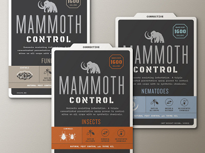 Mammoth Biocontrol Labels (Option 3) agriculture branding cannabis branding cannabis design cannabis product label design label packaging layoutdesign organic logo