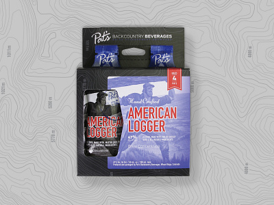 Pat's Back Country - American Logger 4Pack beer art beer label beer packaging concentrate craft beer label design packet