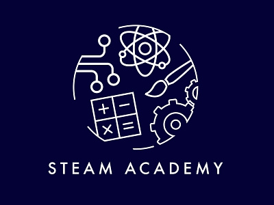 Steam Acadamey logo brand design illustrator logo school steam logo