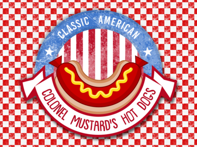 Colonel Mustard's Hot Dogs Logo