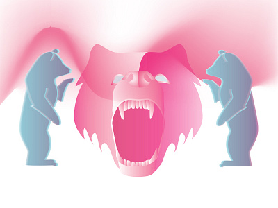 Bloodlines album artwork bear design graphic design illustration music northernlights pink scream