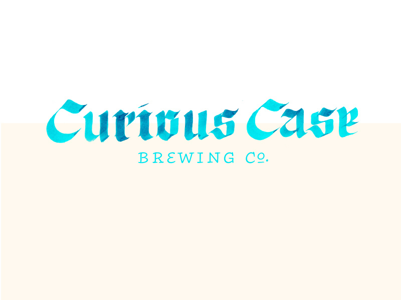 Curious Case brewing craft beer craft beer typography type branding calligraphy logo identity hand lettering lettering