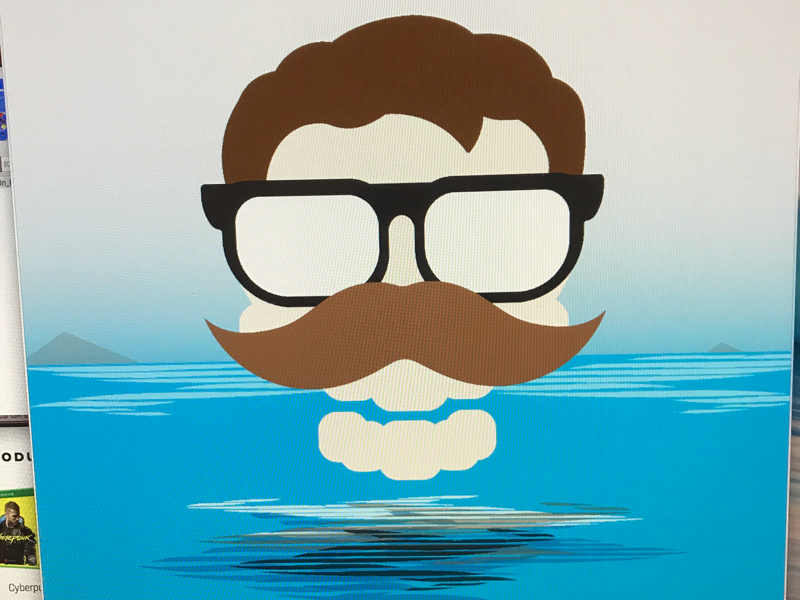 WIP reflection illustration illustrator mustache glasses ocean skulls