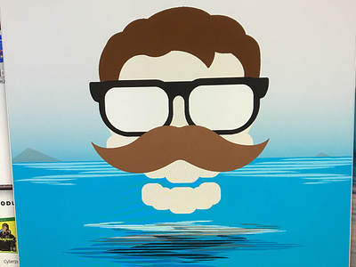 WIP glasses illustration illustrator mustache ocean reflection skulls