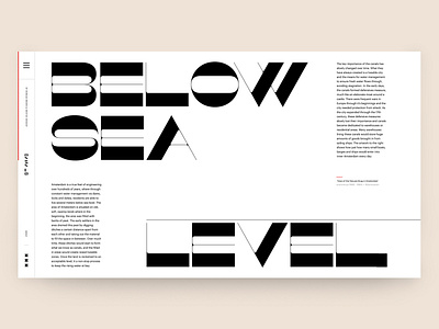 CANALS - Below Sea Level art design editorial interactive interface typography ui ux website